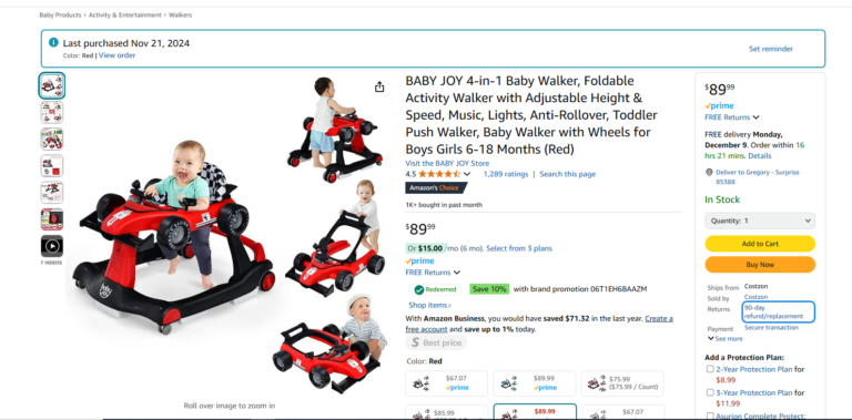 BABY JOY 4-in-1 Baby Walker: Potential Safety Hazard and Poor Customer Support